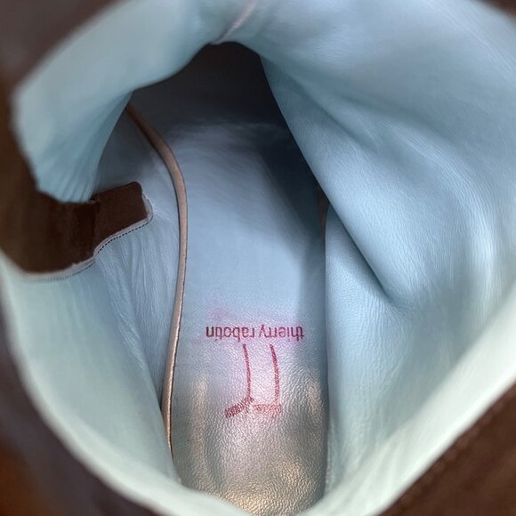 Thierry Rabotin Women’s Black Leather Ankle Boots Low Heel Size 38 - Picture 8 of 11